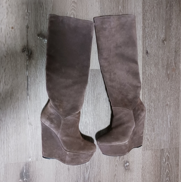 Stuart Weitzman Shoes - Stuart Weitzman Yum Suede over the knee wedge boots 6.5